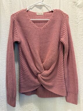 Full Circle Trends 2 way reversible twist front back pullover sweater